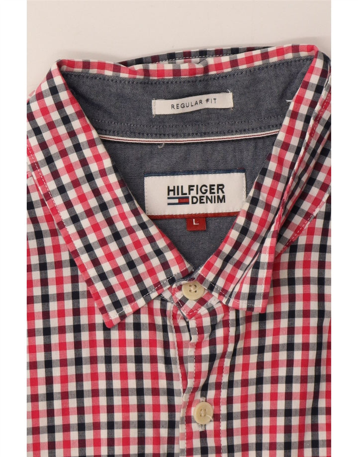 Cămașă cu mânecă scurtă TOMMY HILFIGER pentru bărbați, cu mâneci scurte, roșu mare