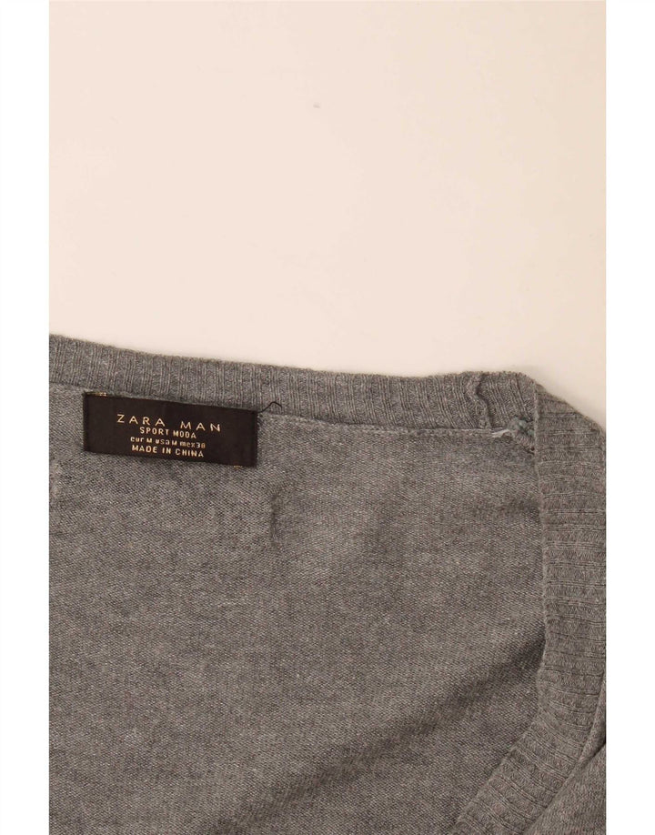 Pulover cardigan pentru bărbați Zara, gri mediu