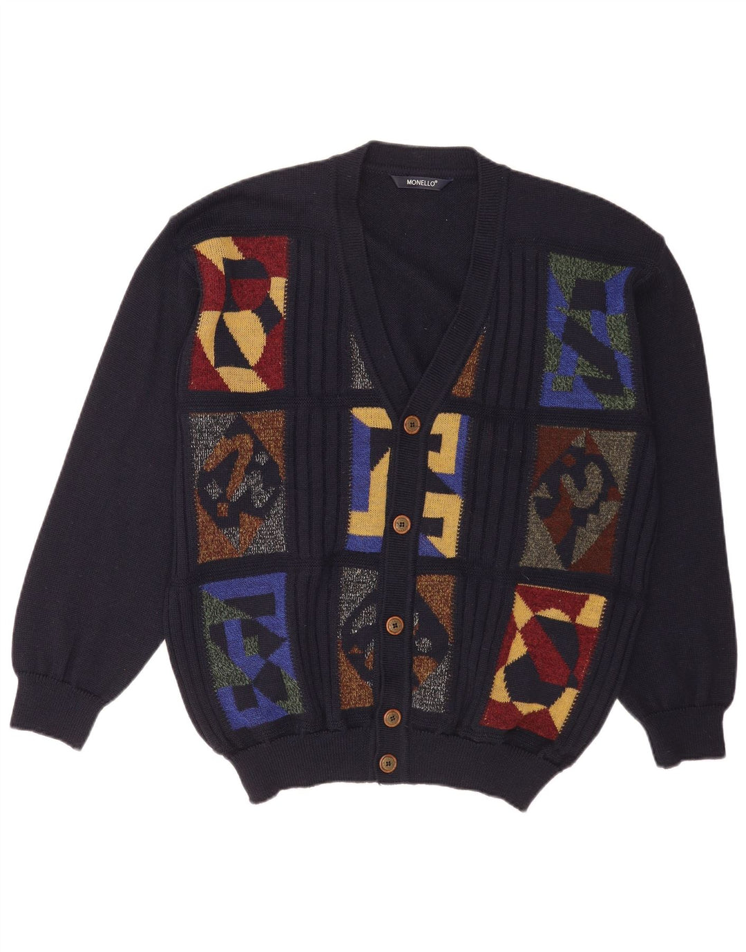 Pulover cardigan pentru bărbați Monello, mare, bleumarin, geometric