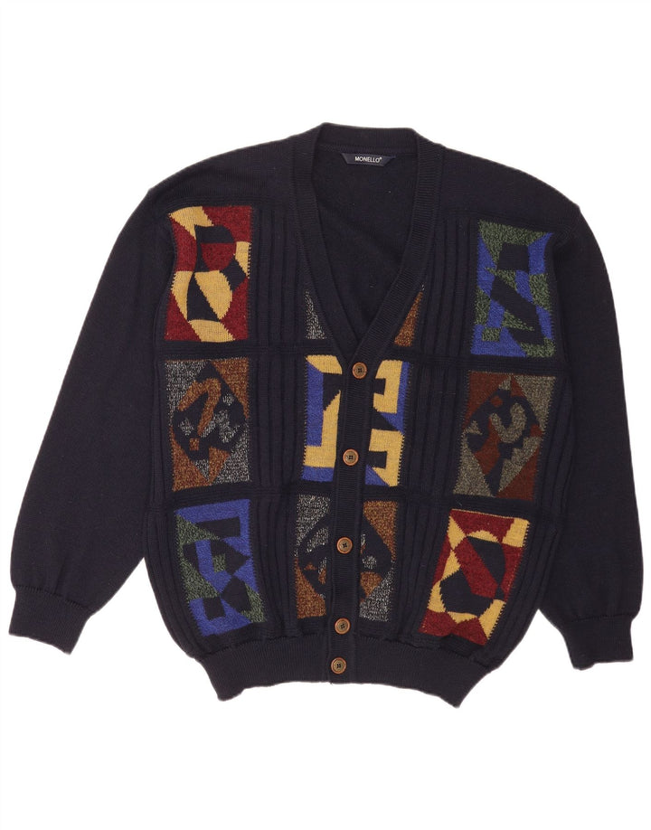 Pulover cardigan pentru bărbați Monello, mare, bleumarin, geometric