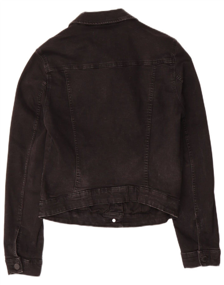 Jachetă de blugi Trafaluc Crop pentru femei Zara UK 12, bumbac mediu negru