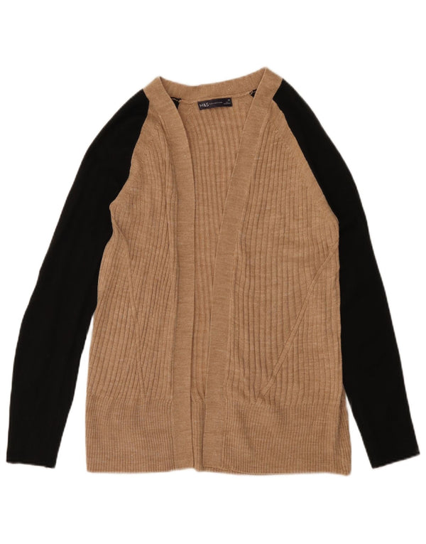 MARKS & SPENCER Pulover cardigan deschis pentru femei UK 6 XS Bej Colorblock