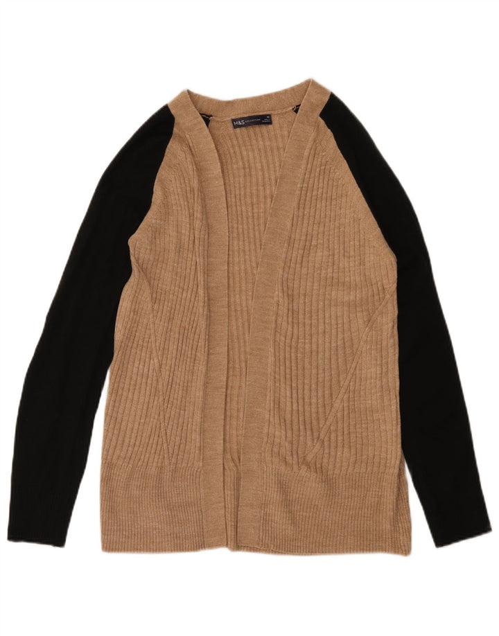 MARKS & SPENCER Pulover cardigan deschis pentru femei UK 6 XS Bej Colorblock