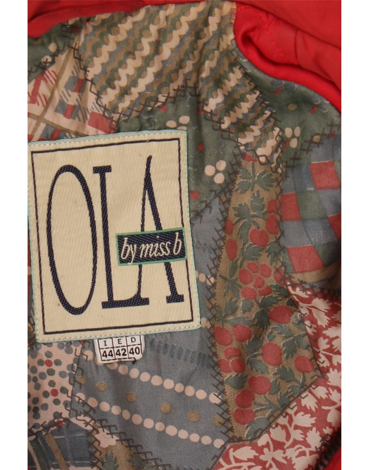 Jachetă parka supradimensionată cu glugă vintage pentru femei IT 44 roșu mediu