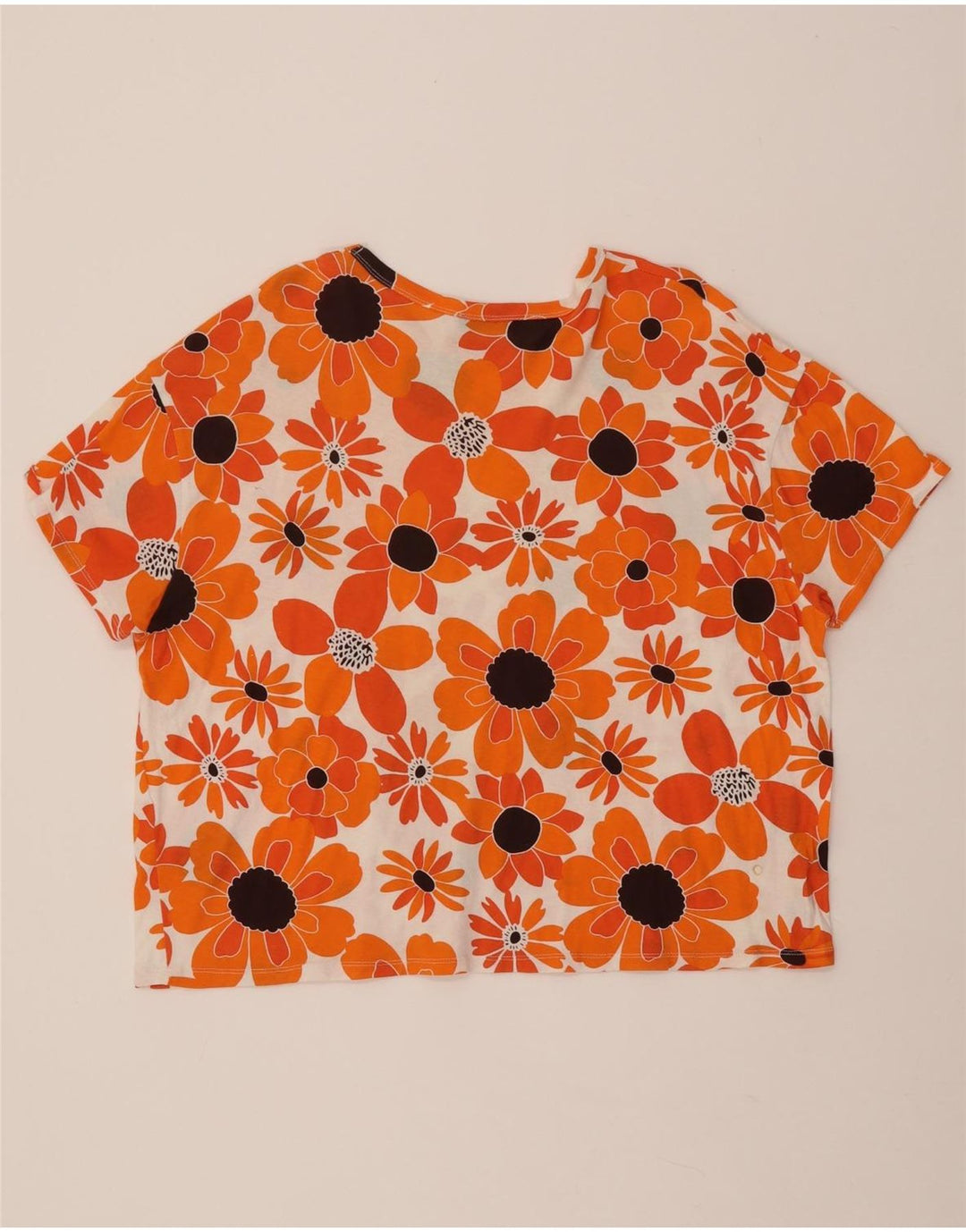 Top tricou pentru femei ZARA UK 16 Large Orange Floral