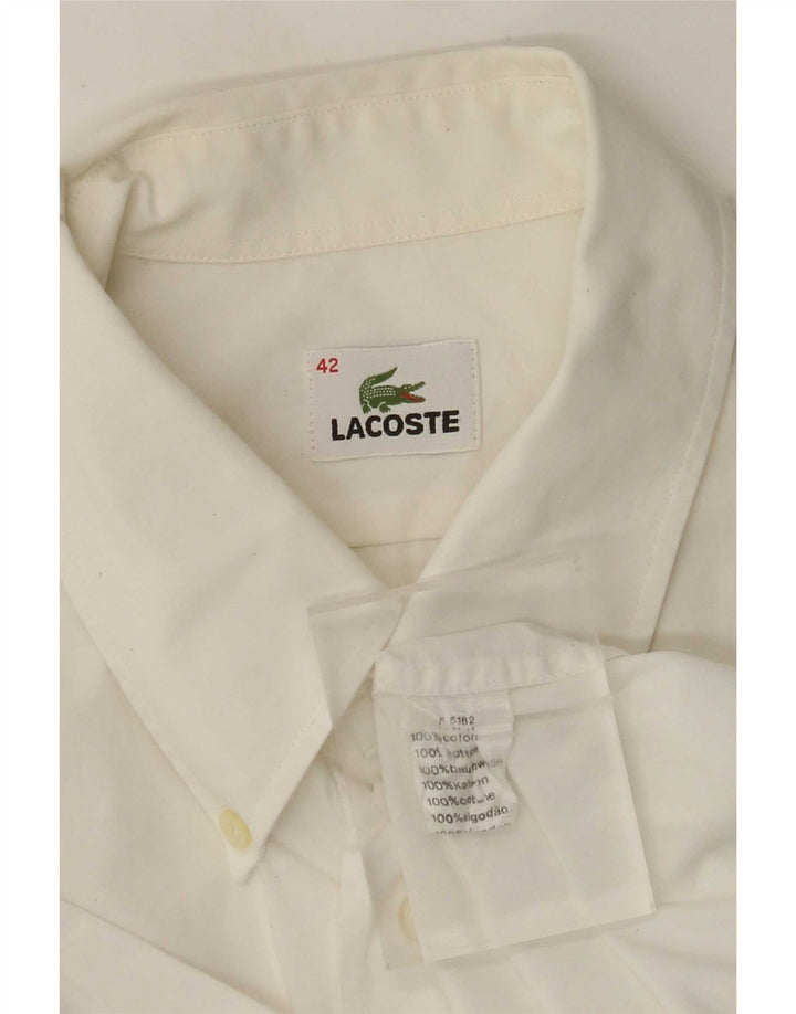 Cămașă cu mânecă scurtă pentru bărbați Lacoste Mărimea 42 Bumbac alb mare