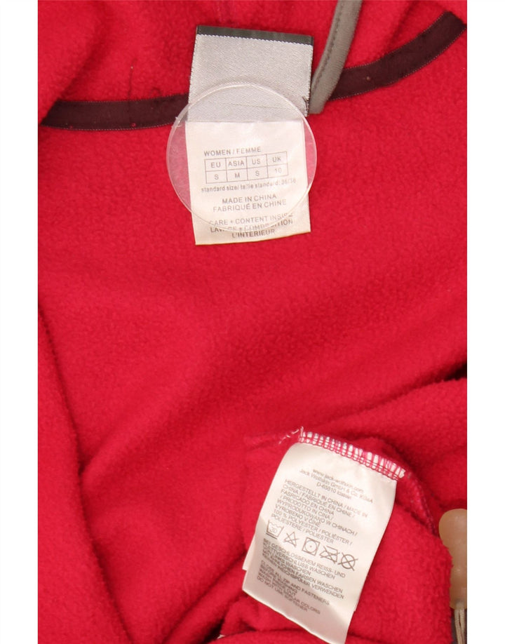 JACK WOLFSKIN Jachetă fleece cu glugă pentru femei UK 10 Small Red