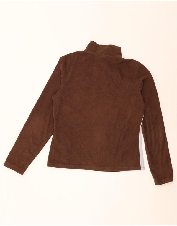 Pulover din lână The North Face pentru femei, cu fermoar și gât, UK 14, maro mediu, color block
