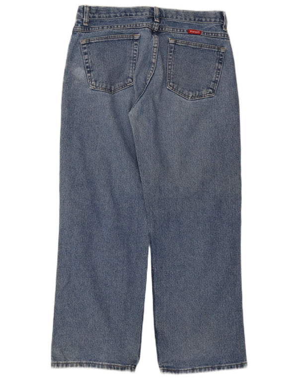 Blugi drepti pentru băieți Wrangler 13-14 ani W30 L27 albastru bumbac