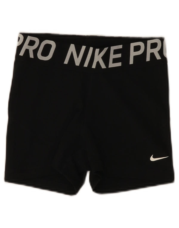 Pantaloni scurti sport grafic Nike pentru femei UK 8 Small Negru Poliester