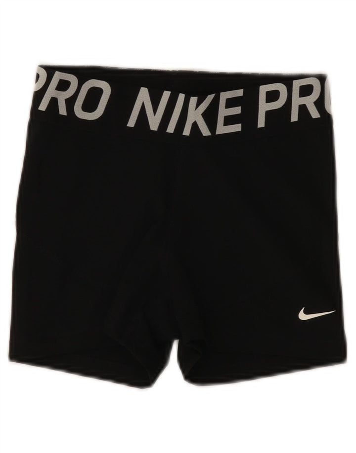 Pantaloni scurti sport grafic Nike pentru femei UK 8 Small Negru Poliester