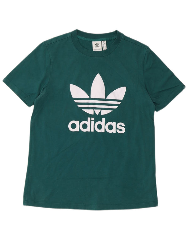 Tricou grafic ADIDAS pentru femei Top UK 12 Bumbac verde mediu