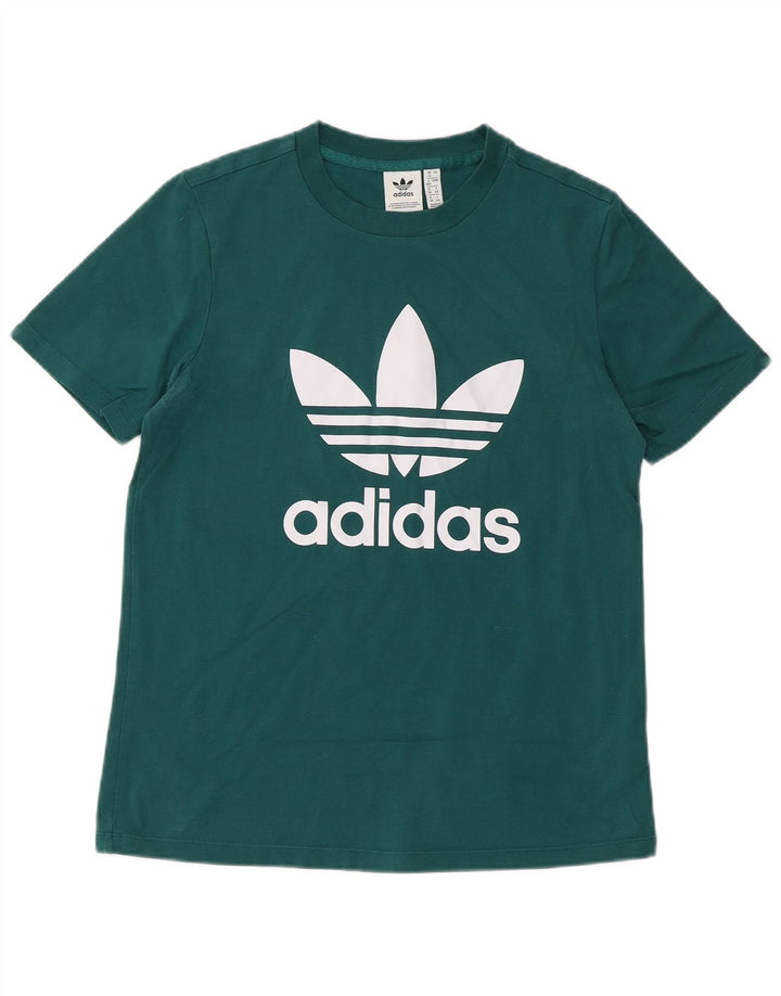 Tricou grafic ADIDAS pentru femei Top UK 12 Bumbac verde mediu