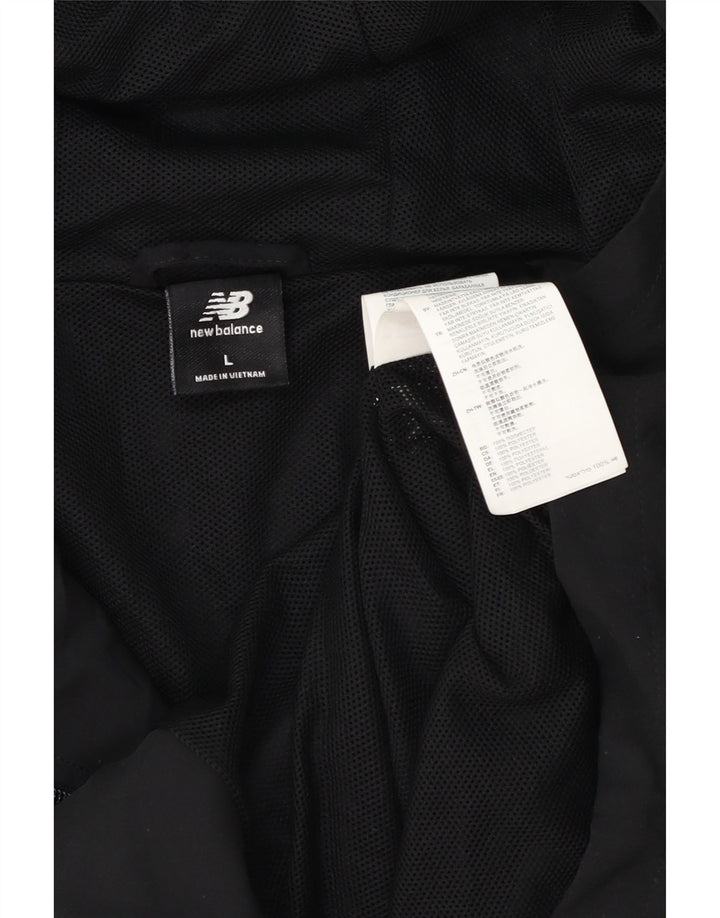 Jachetă de ploaie cu glugă cu glugă New Balance pentru bărbați UK 40 Poliester negru mare