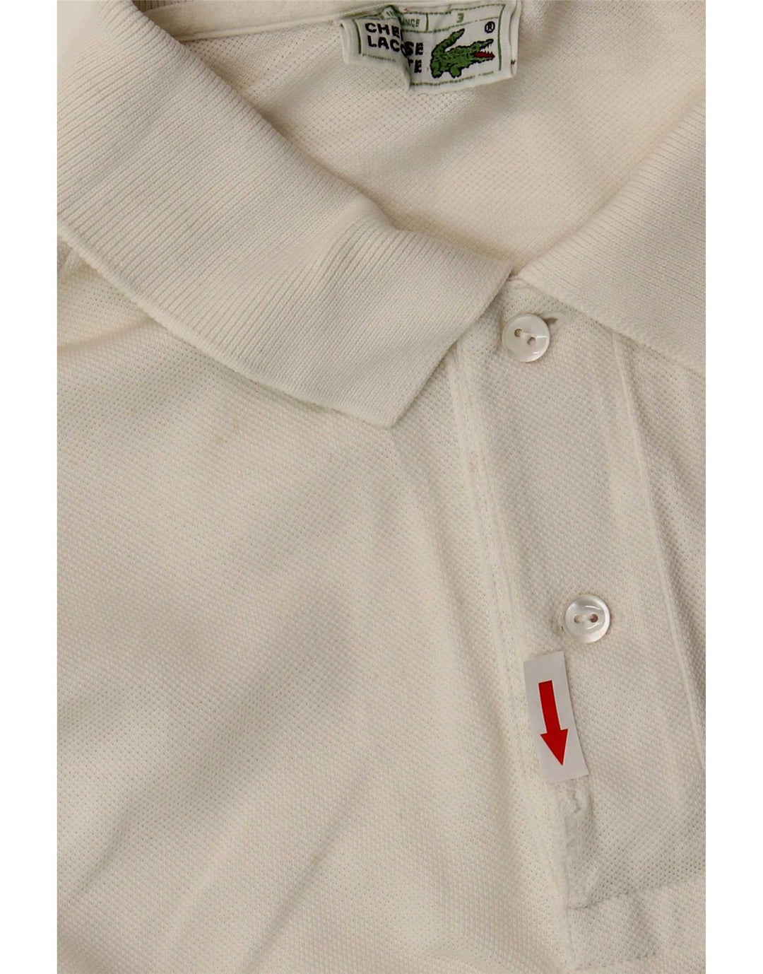 Tricou polo Lacoste pentru bărbați, mărimea 3, bumbac alb mic