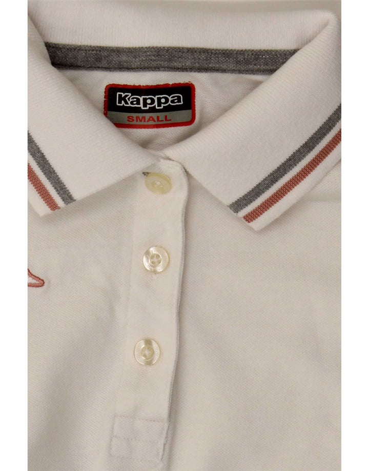 Tricou polo Kappa pentru femei UK 10, bumbac alb mic