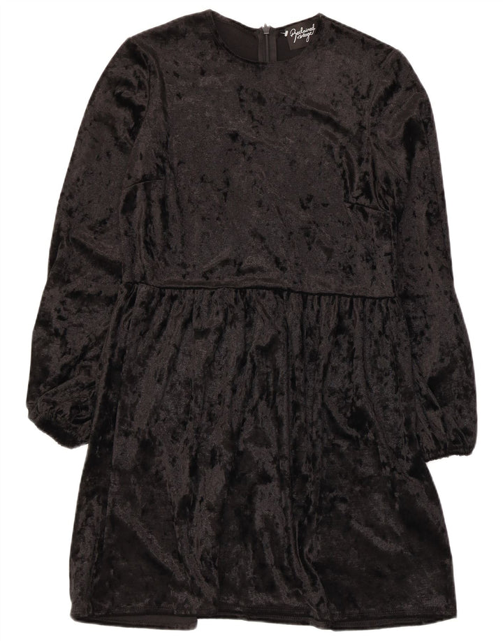 Rochie A-Line cu mânecă lungă pentru femei Asos UK 8 Poliester negru mic