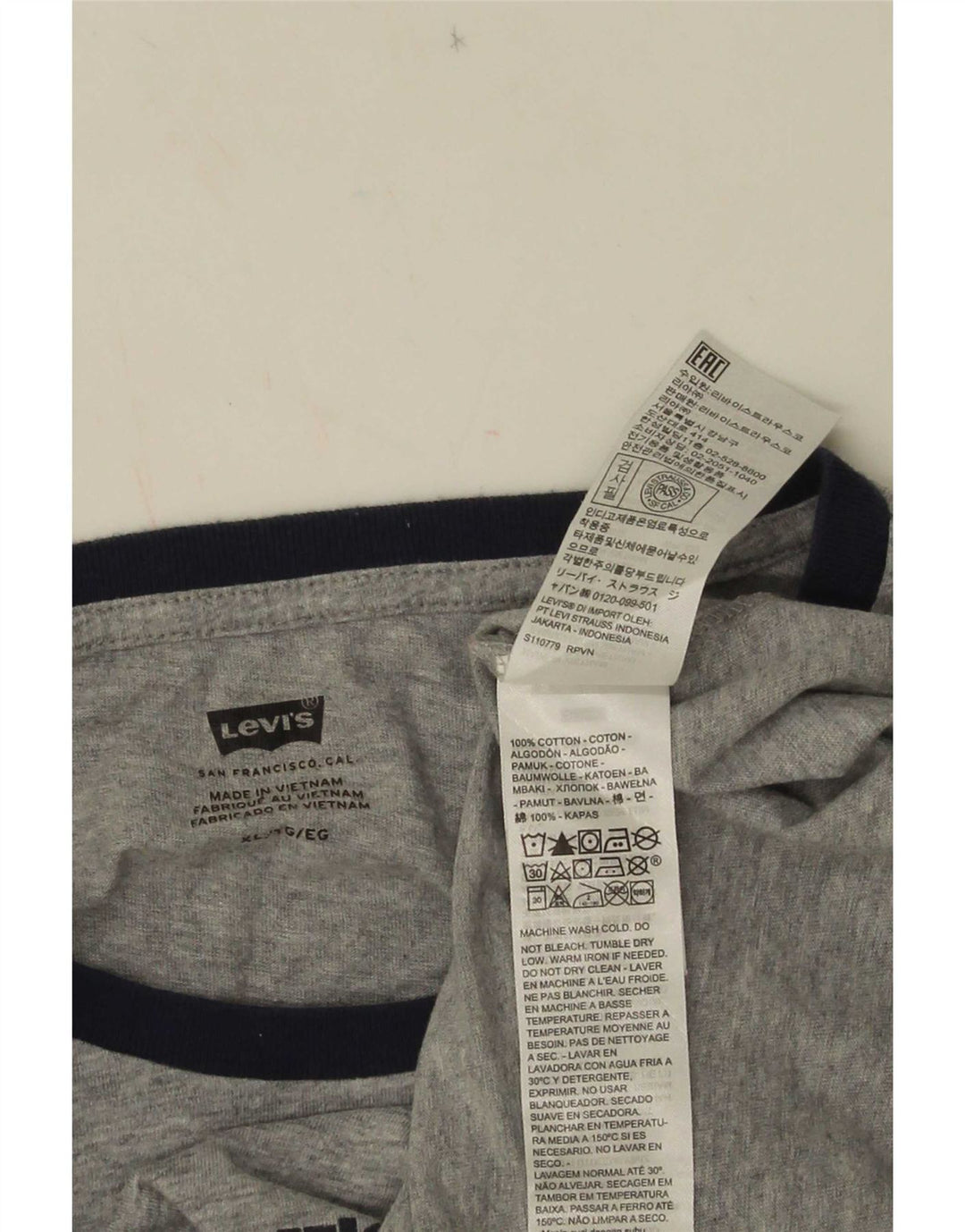 Tricou grafic pentru bărbați Levi's Top XL bumbac gri