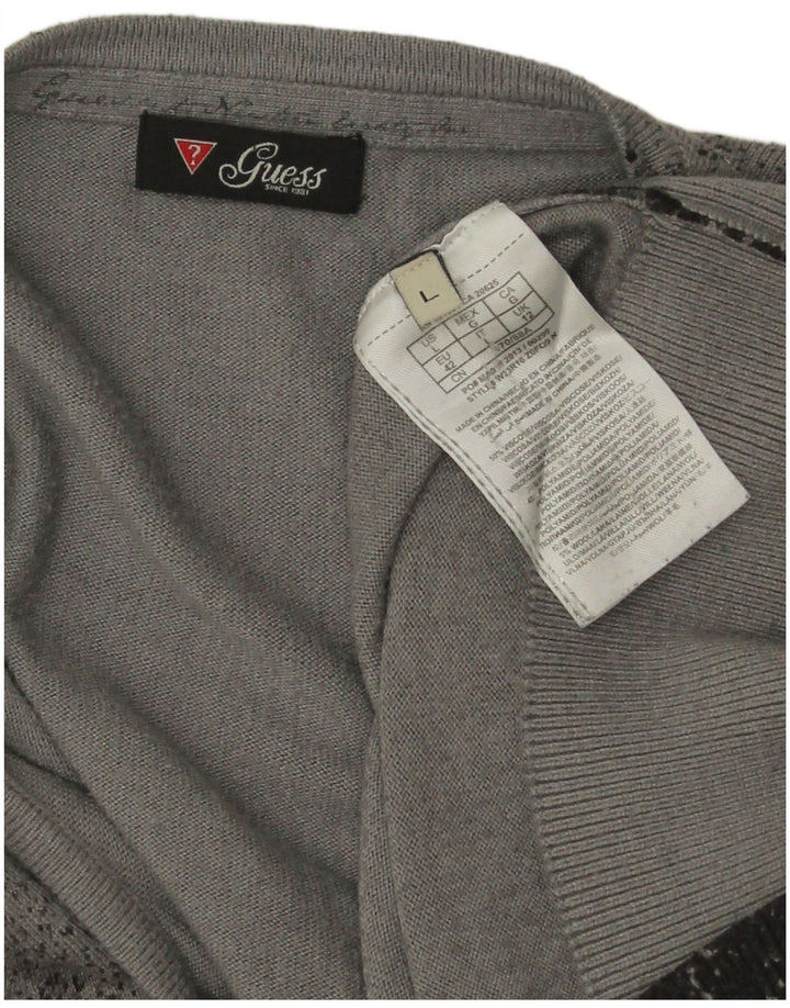 Pulover cardigan Guess pentru femei UK 12, mediu gri, viscoză cu pături