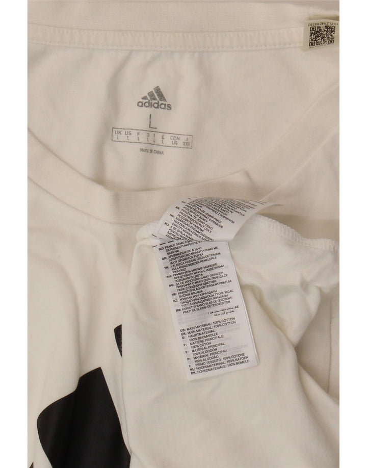 Vesta grafică pentru femei Adidas UK 16, mare, alb, bumbac