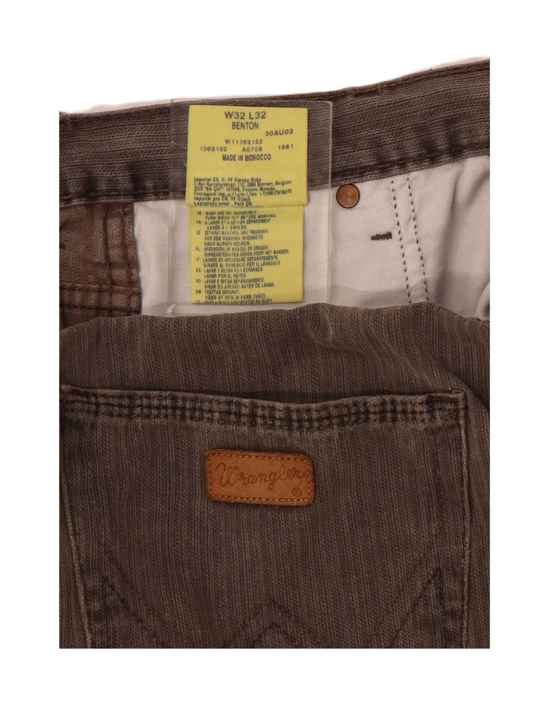 Pantaloni casual drepti pentru bărbați WRANGLER B32 L32 bumbac gri
