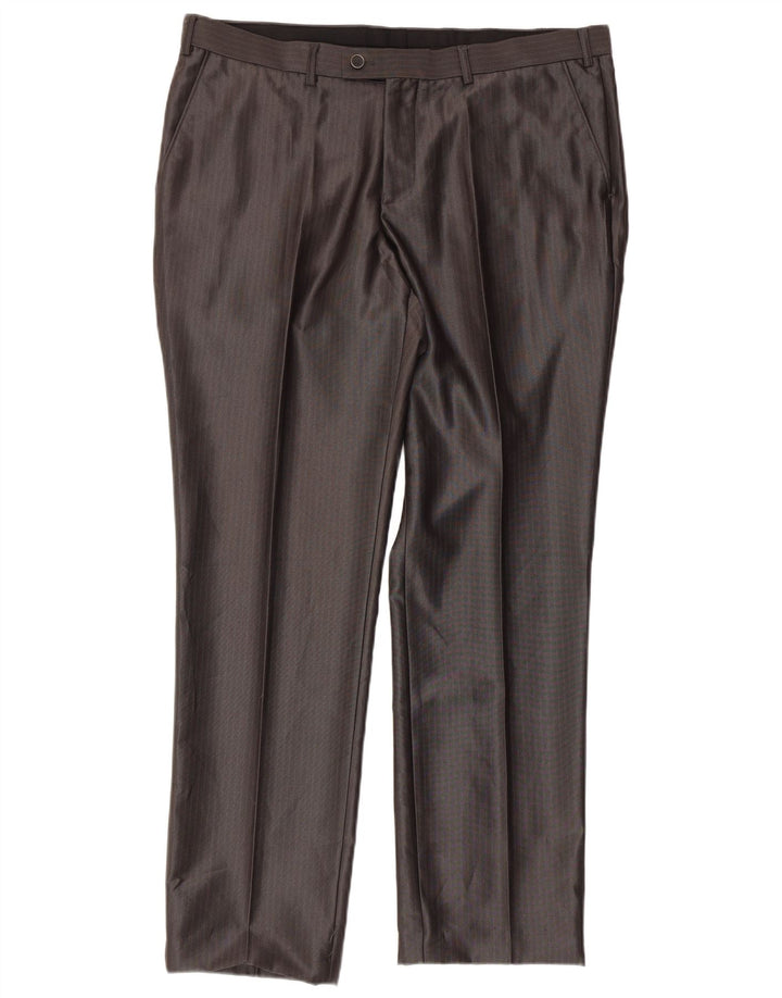 Costum pentru bărbați Angelo Litrico 3 piese EU 54 2XL W38 L30 Gri Pinstripe Classic