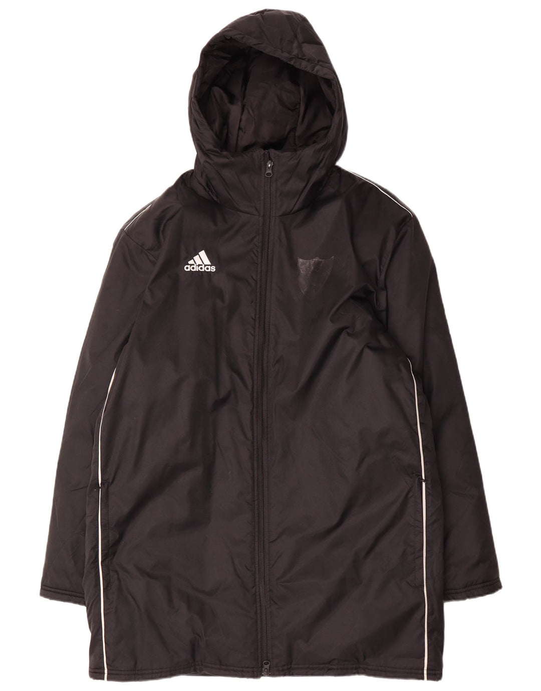 Palton căptușit cu glugă Adidas pentru bărbați UK 38 Poliester mediu negru