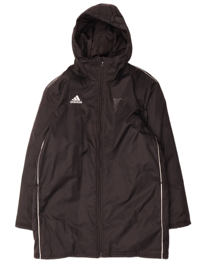 Palton căptușit cu glugă Adidas pentru bărbați UK 38 Poliester mediu negru