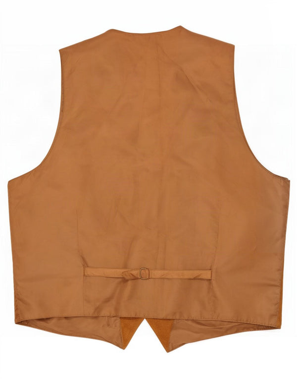 Vestă vintage pentru bărbați subțire din piele intoarsa UK 48 4XL piele bej