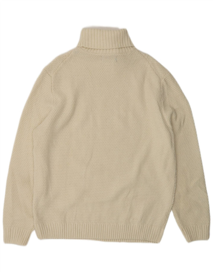 PIOMBO Pulover cu gât rulat pentru bărbați, 2XL, acrilic alb