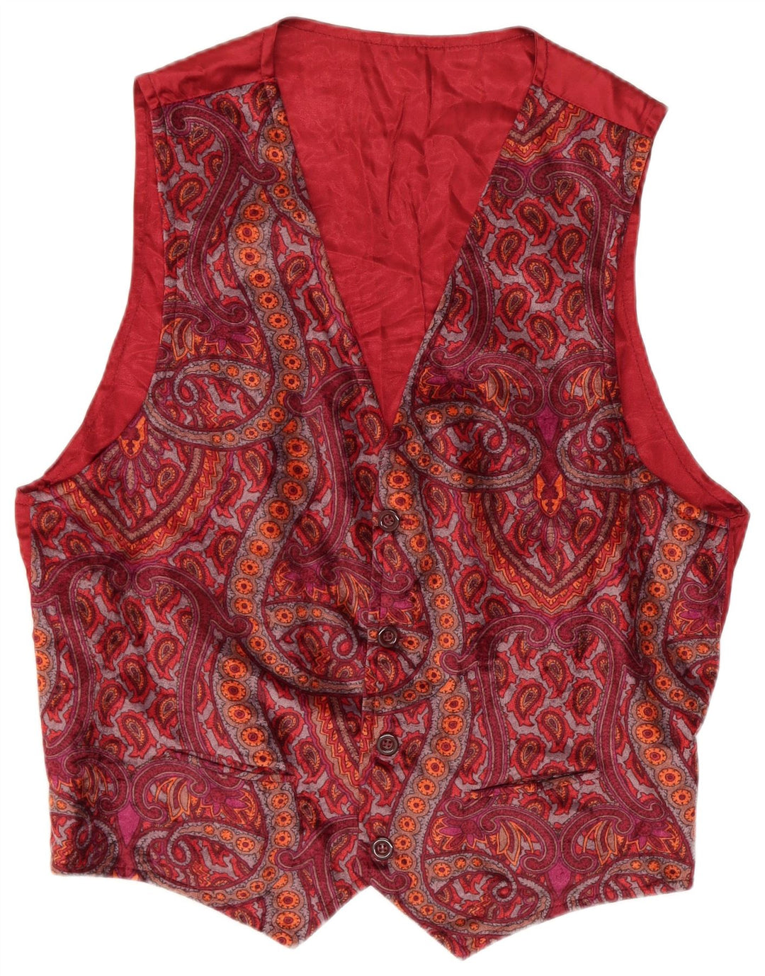 Vestă Vintage pentru bărbați Medium Burgundy Paisley