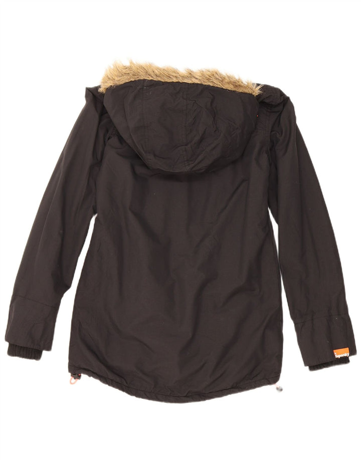 Jachetă parka cu glugă Superdry pentru femei UK 6 XS poliester negru