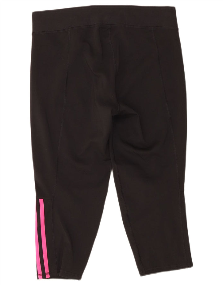 Pantaloni de trening Capri ADIDAS pentru femei Marea Britanie 16/18 Poliester negru mare