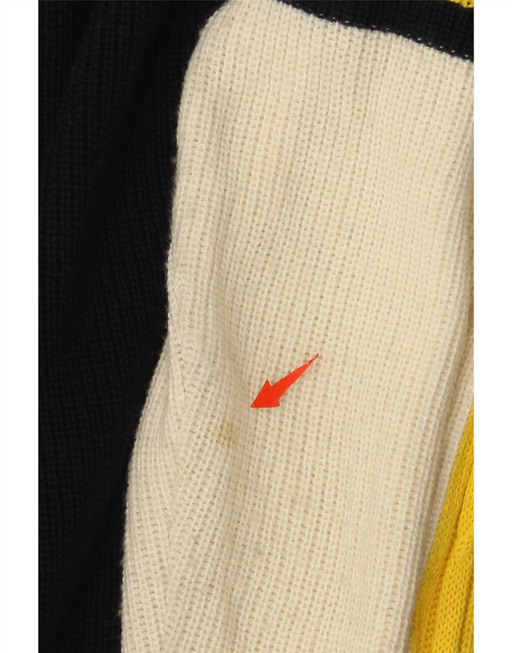 Good Luck Pulover pentru bărbați cu gât roșu IT 50 Mediu Negru Lână color bloc