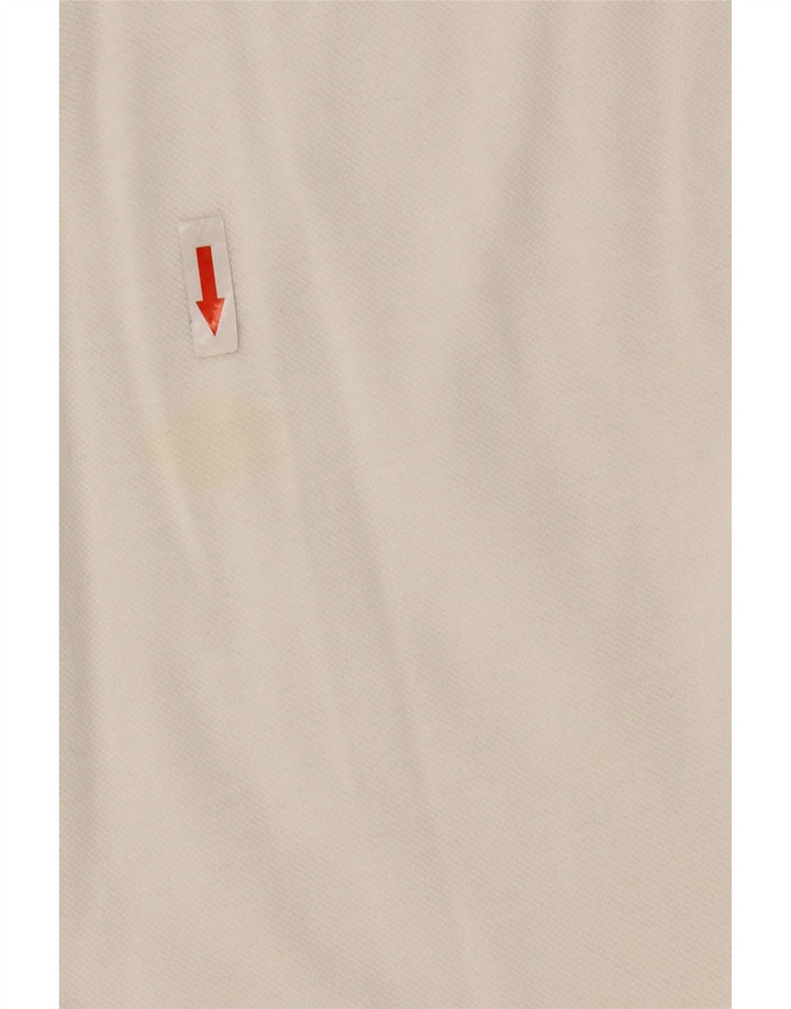 Tricou polo Adidas pentru femei UK 12, bumbac alb mediu
