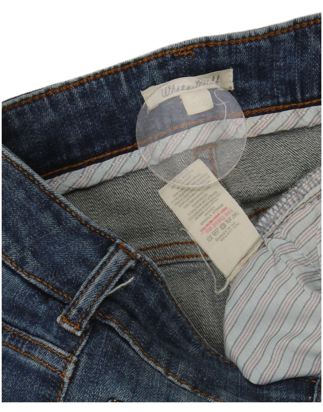 White Stuff Blugi lungi și subțiri pentru femei UK 12 Medium L30 L32 Bumbac albastru