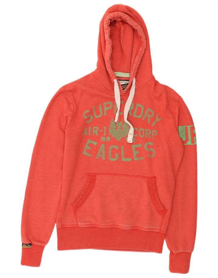 Pulover cu glugă grafic Superdry pentru bărbați, bumbac roșu mic