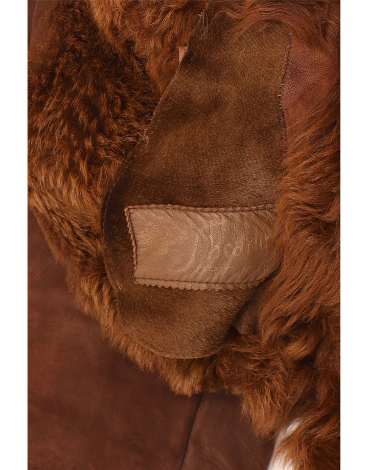 Palton vintage pentru femei din shearling UK 14 maro mediu