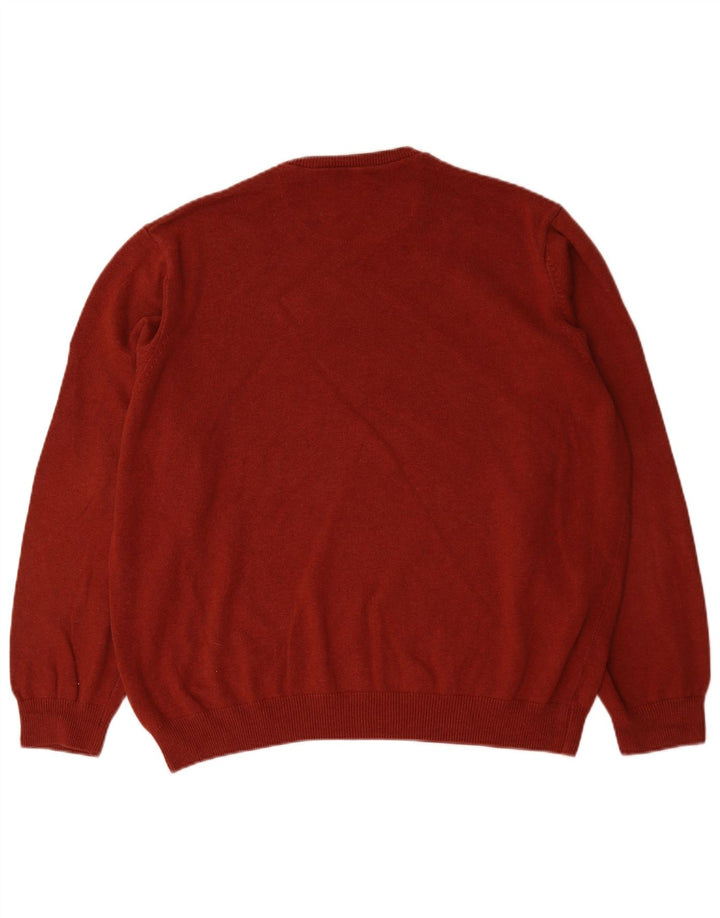 Pulover pentru bărbați Marks & Spencer cu gât roșu, bumbac roșu 2XL