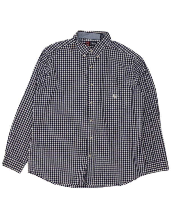 Cămașă pentru bărbați Chaps Easy Care XL, bumbac vichy, albastru bleumarin