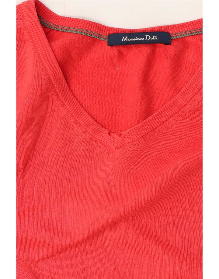 Massimo Dutti Pulover cu decolteu în V pentru bărbați, roșu mare
