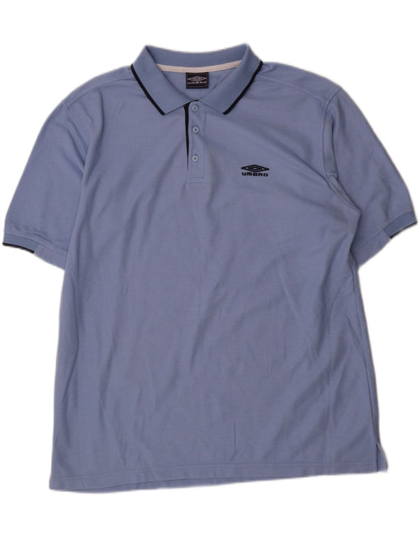 Umbro Mens Polo Shirt XL Blue Polyester
