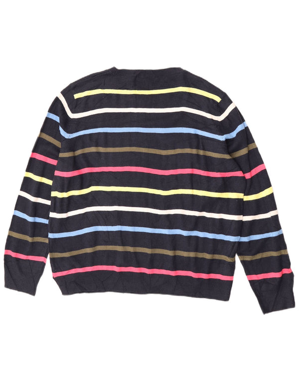 Pulover pentru femei Marks & Spencer cu gât de barcă UK 20 2XL Bleumarin cu dungi