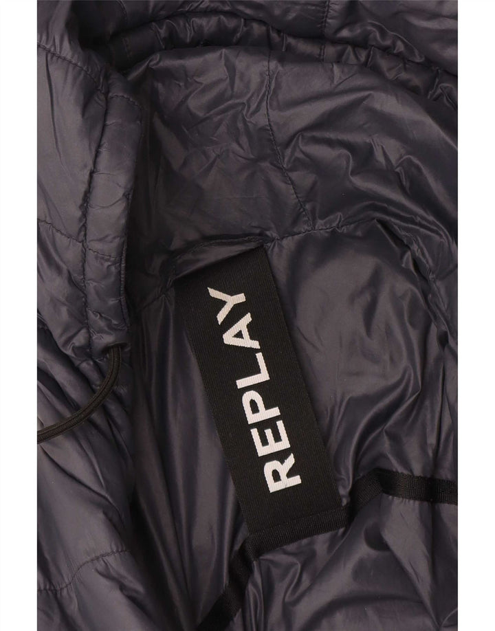 Jachetă căptușită cu glugă pentru femei Replay UK 14, mare, bleumarin
