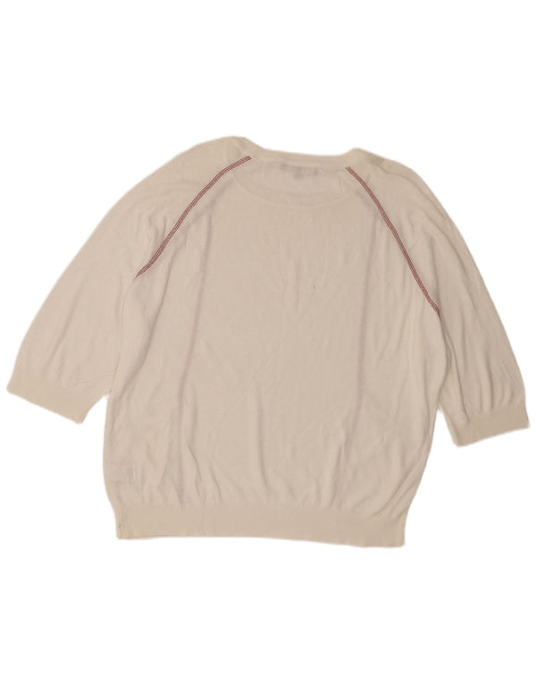 Pulover pentru femei Marks & Spencer cu gât de barcă UK 14 Large White