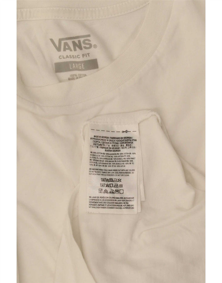 Vans pentru bărbați Classic Fit Top cu mânecă lungă, mare, alb, bumbac