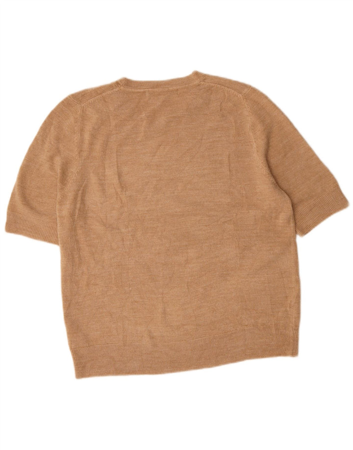 Pulover pentru femei Marks & Spencer cu decolteu triplu UK 14 mare bej