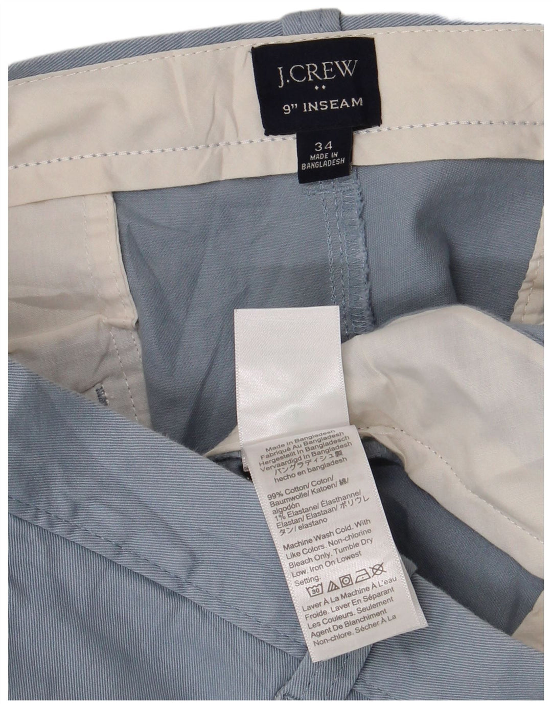 Pantaloni scurți chino pentru bărbați J. CREW W34, mare, albastru, bumbac