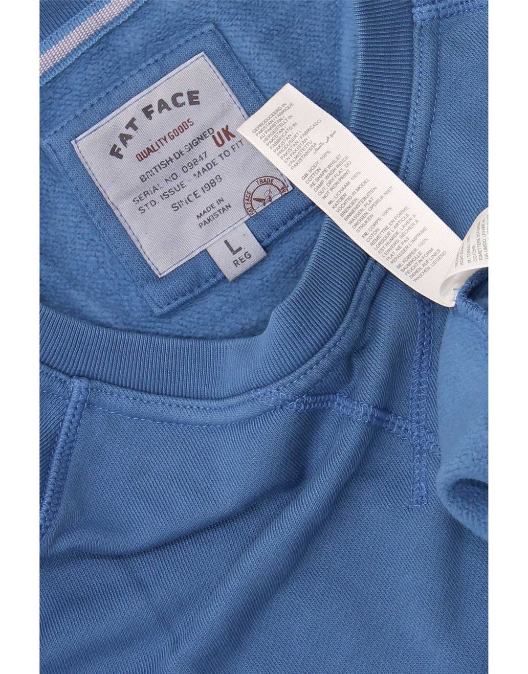 Fat Face Bărbați Regular Fit Top cu mânecă lungă, mare, albastru, bumbac