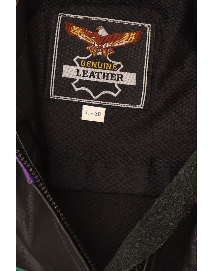 Jachetă crop pentru femei ROLEFF UK 14, mare, neagră, pentru motocicletă din piele